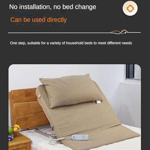Almohada de elevación eléctrica, cojín de apoyo ajustable para el respaldo con cuello y reposacabezas para comodidad de cuerpo completo y elevación de piernas