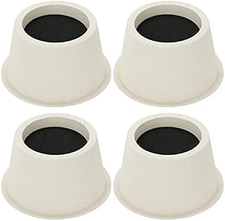 BSTKEY Set of 4 Pieces Round Bed Risers Chair Risers Desk Risers Table Risers Sofa Riser Circular Furniture Risers Lifts (Beige, 5cm)