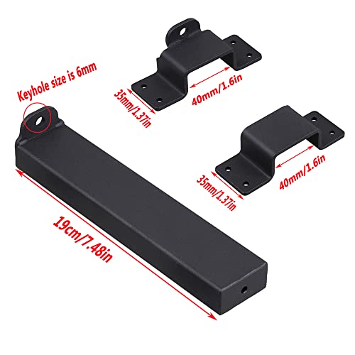 Kswlor Slide Gate Latch,Heavy Duty Latch Lock With Padlock Hole, Suitable For Wooden Fences,Barn Door Lock,Outdoor Latch,Fence Gate,Courtyard,Shed Lock,Cottages, Cabinet,Matte Black #TOP1