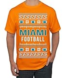 Wild Bobby City of Miami MIA | American Football Ugly Christmas Sports Men's T-Shirt, Orange, Large