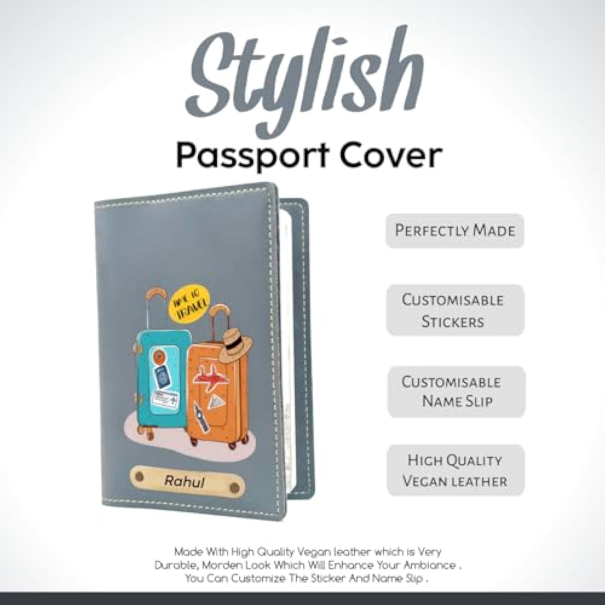 Custom Name Passport Cover for Men & Women
