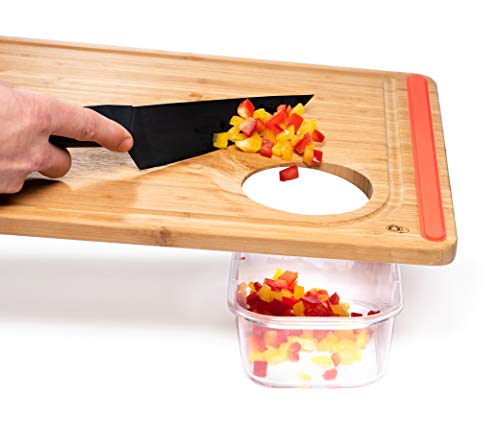 Meal Prep Pro Wooden Cutting Boards for Kitchen - Reversible Organic Bamboo Cutting