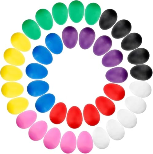 7. Augshy 18PCS Plastic Egg Shakers with 8 Colors