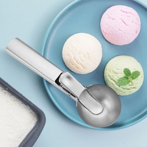 Stainless Steel Ice Cream Scoops Set, 2PCS with Easy Trigger, Versatile Size for Ice Cream, Meatballs, Mashed Potatoes - Image 4