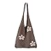 Crochet Tote Bag Fairycore Hobo Bag for Women Fairy Grunge Aesthetic Tote Bag Fairy Grunge Accessories (Brown)