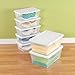 Sterilite 12-Pack 6 Quart Storage Box, Stackable Clear Plastic Bins with Snap-On Lids - Heavy-Duty Organizing Containers for Closet, Bathroom, and Office
