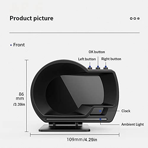 Dimensions of the HUD device