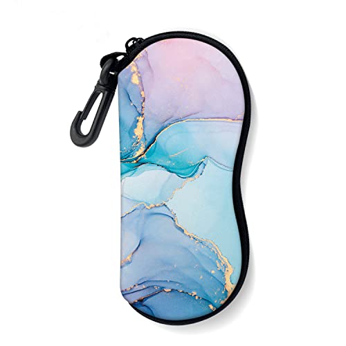 Image of Sunglasses Soft Case with Carabiner Ultra Light Neoprene Zipper Glasses Case