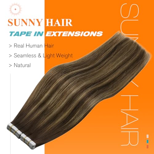 Image of Sunny Hair Tape in Hair Extensions Human Hair Ombre Straight 50g 20Pcs