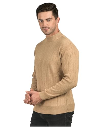 Image of Men Woolen Round Neck Solid Striped Design Pullover Heavy Rainbow Fabric Winter Wear Pure Wool Cardigan for Men Fully Warm Pullover Free Sizes