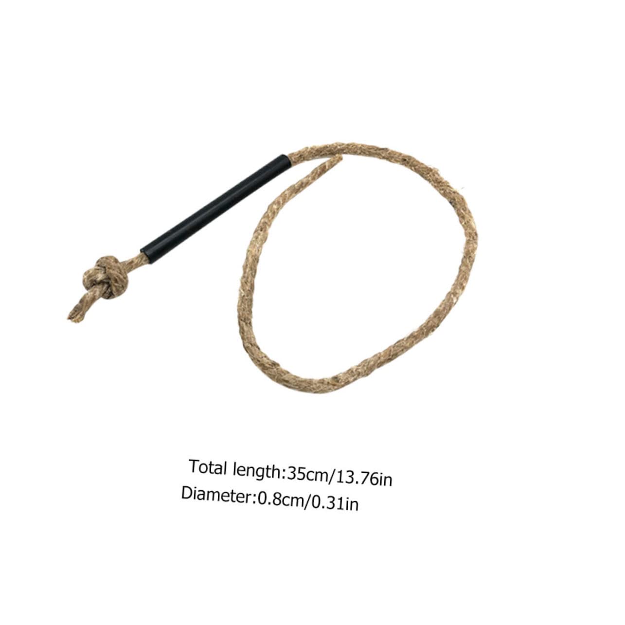 Happyyami Camping Flame Rope Fire Starter Waxed Jute with Aluminum Sleeve Portable Outdoor