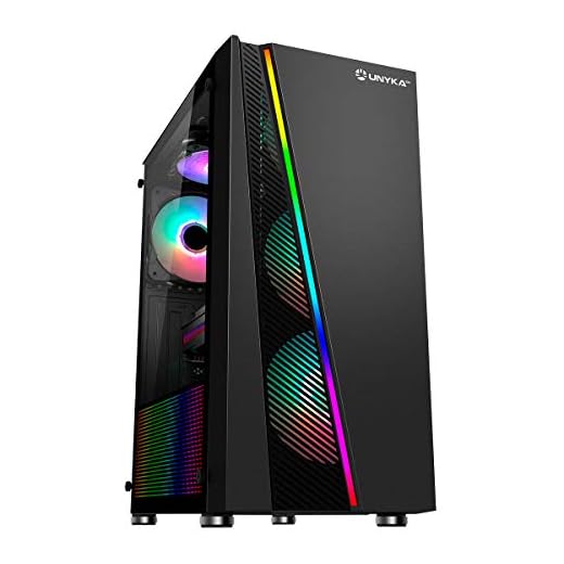 Unykach Caja Gaming ATX GLAYZE RGB, Negra - 1USB 3.0 - 2USB 2.0