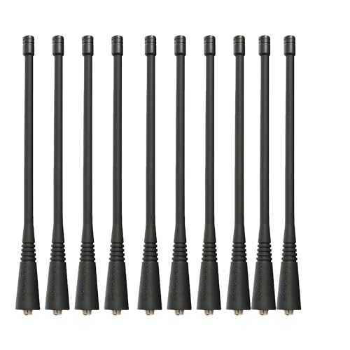 10 Pack UHF Whip Antenna 403-512MHz for CP200 CP185 GP340 GP680 HT1250 HT750 Radio - 6.5 Inch Flexible Long Range Replacement Antenna