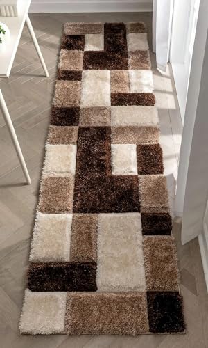 Image of SAGON Anti-Skid Shaggy Carpet Rug for Home | Ultra-Soft Plush Floor Mat for Living Room & Bedroom | Non-Slip, High-Density, Cozy Luxury Decor| 2 x 5 Feet Coffee - B