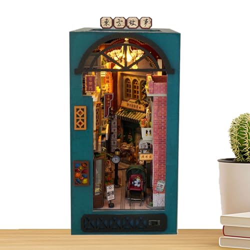 Kit Bücher-novias | Casa Miniatura De Bricolaje De 21 Cm Con Luz LED | rompecabez De Madera 3D Para Adultos Y Principiantes | Kit De Esquina De Libro Creativo Para La Casa De Decoración Del Hogar Pa