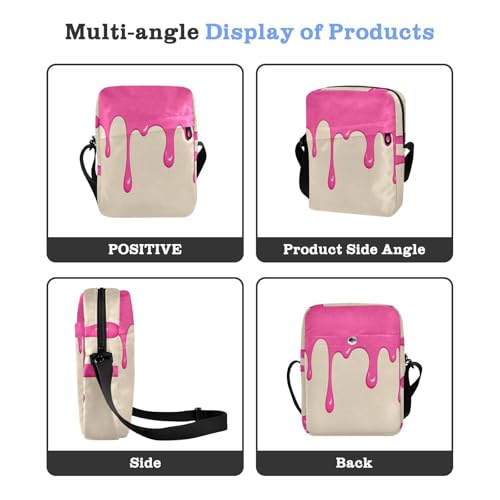Fashion Street Graffiti Painting Pink Beige messenger bag cute mens shoulder bag Women's Purse Adjustable Strap for Casual outdoor sports4