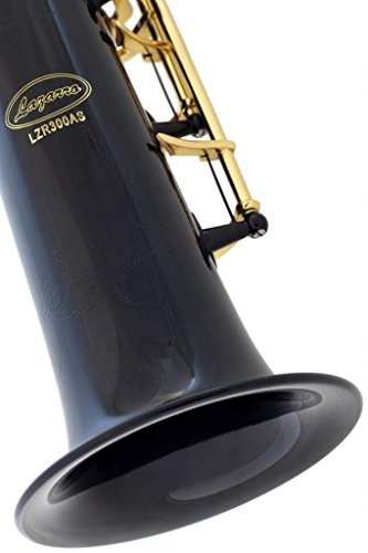 Lazarro Black-Gold Keys Bb B-Flat Straight Soprano Saxophone Sax Lazarro+11 Reeds,Care Kit~24 Colors Available-300-Bk #TOP4