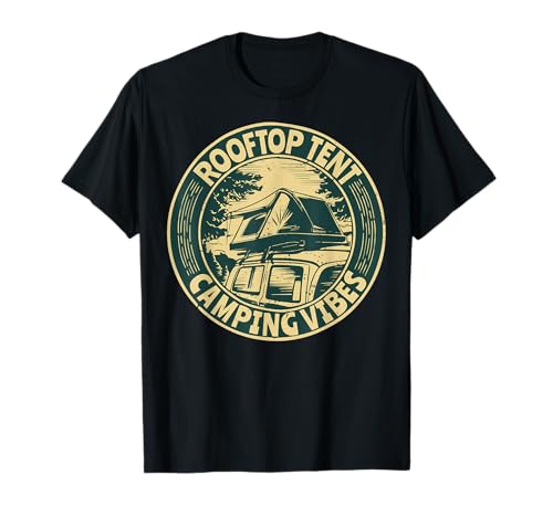 Retro Rooftop Tent Camping Vibes Badge Design T-Shirt
