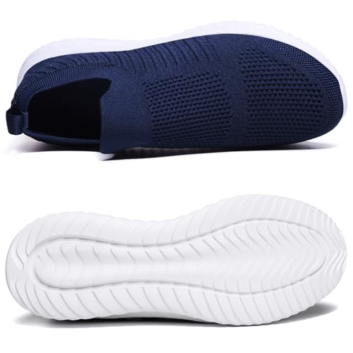 Image of Men's Breathable Knit Walking Tennis Gym Slip On Laceless Sneakers