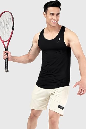 Image of FUAARK Surge Slim Fit Solid Gym Tank Tops for Men