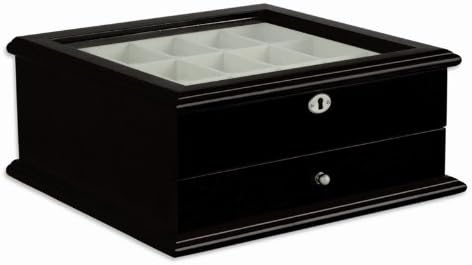 wooden watch box glass lid storage 15 watches