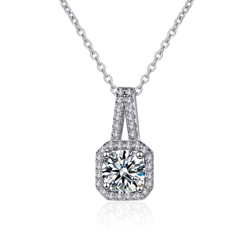 Pendentif moissanite argent 925 anti-ternissement fini la joaillerie qui noircit