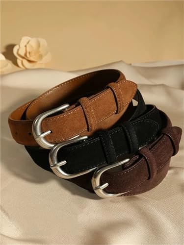 Decorative Belt Casual Leather Belt For Women Wide Elegant Dress Jeans Waistband Silver Buckle Girdle for Country Concert Outfit(Burnt orange A)2