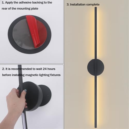 Lámpara de pared con control remoto LED interior recargable para hogar 5