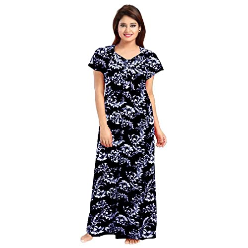 Image of Nighty for Women Cotton Printed Maxi Gown Ankle Length Nighty Night Dress Gown for Women Maxi (Combo Pack of 2)
