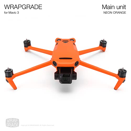 Image of WRAPGRADE Full Skin Stickers for DJI Mavic 3 / Mavic 3 Classic (NEON Orange)