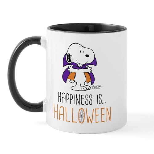 CafePress Peanuts Happiness Is Halloween 11 Oz Ceramic Mug 11 oz (325 ml) Ceramic Coffee Mug
