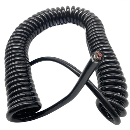 GuidNaurys Cable eléctrico espiral de resorte negro de 4 núcleos, cable extensible cuadrado de 2 mm Cable retráctil(Stretch 2 meters)