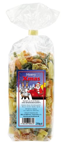 Bull & Bear Pasta kleurrijke kerstpasta, kerstman, dennenboom, ster 250 g, motiefnoedels handgemaakt, in set met Sugo… - Image 4