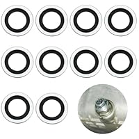 Ölablassschrauben-Dichtungen, 10 Stück Aluminium-Dichtscheiben, Press-Dichtung für Ölstöpsel, passend für Peugeot, Citroën, Renault, Auto-Zubehör, ersetzt 110265505R (10 PCS, Einheitsgröße)