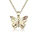 Produktbild KRUCKEL Sparkling Butterfly Champaign Gold plated necklace made with Austrian crystals - 5021040