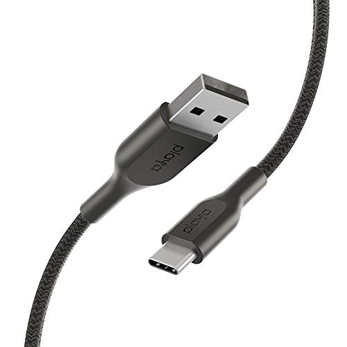 Braided USB-C Cable by Playa (USB to USB-C Cable, USB Type-C Cable for Note10, S10, Pixel 3, iPad Pro, Nintendo Switch and More) (Black, 3 ft.)
