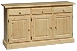 bajo mesada y alacena de pino precios MADE IN ITALY Aparador Buffet Rustica 3 Puertas en Pino Macizo - Color Miel