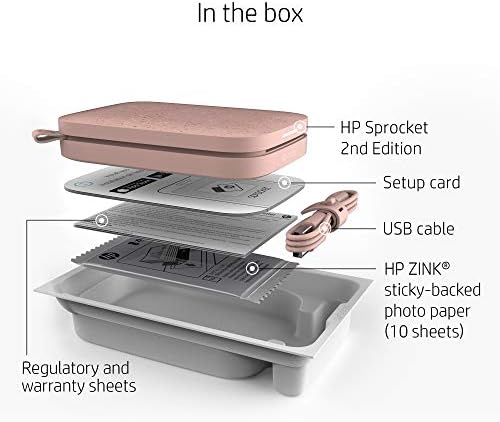 Bild 5 - HP Sprocket Portable 5x7.6 cm Sofortbilddrucker (Rosa) Drucken Sie Bilder auf Zink Sticky-Backed Paper von Ihrem iOS- und Android-Gerät