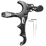 Bgary Bow Release for Compound Bows, 4-Finger Thumb Release Trigger, Adjustable 360° Rotatable, Aluminum Alloy, Aids for Both Right and Left Handers