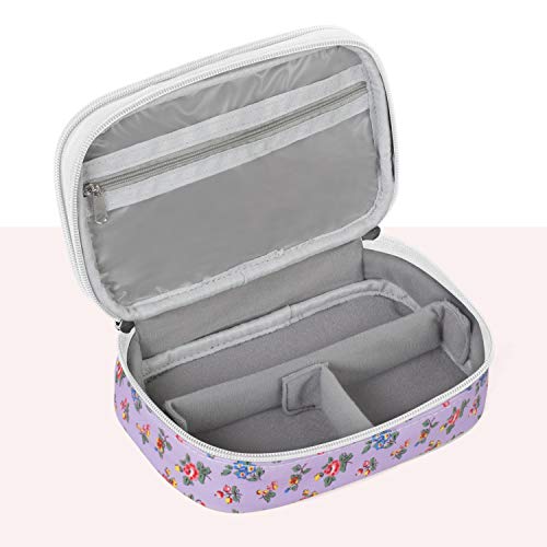Teamoy Jewelry Travel Case, Jewelry & Accessories Holder Organizer For Necklace, Earrings, Rings, Watch And More, Roomy, Compact And Portable, Flowers #TOP4