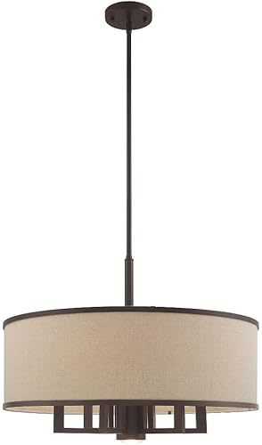 Miniatura 4 de Livex Lighting 62614-48 Park Ridge - Lámpara de araña de 6 luces, pintada a mano con hoja de oro antigua