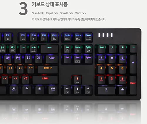 Abko K515 Rgb Gaming Quick Swap Switch Mechanical Keyboard (English/Korean Keycaps) (White, Brown Switch) #TOP2