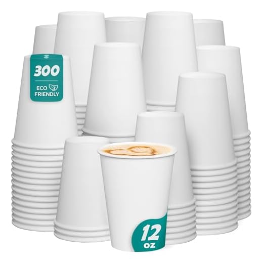 [300 Count - 12 oz.] White Paper 350gsm Hot Coffee Cups