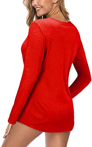 Image of Women's Regular Fit Pure Cotton Top - Elegant V-Neck with Mandarin Collar, Button-Front Design, Full Sleeves, Soft & Breathable Fabric for Stylish Casual Wear