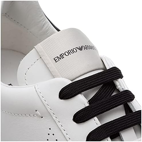 Emporio Armani Drilled Logo Sneakers, 11 White | Image 6