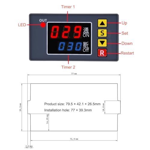Relais programmable 20A 1500W à sortie passive et affichage LED amélioré