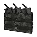 IDOGEAR Triple Mag Pouch, Open Top 5.56mm Magazine Pouch Fit for M4 M16 AR-15, Tactical Molle Mag Carrier Airsoft Hunting Military Gear (B:Multicam Black)