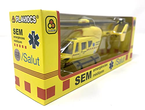 PLAYJOCS GT-8131 Helikopter SEM Helikopter aus Kunststoff mit Metallteilen, ideales Spielzeug für Kinder und Sammler.