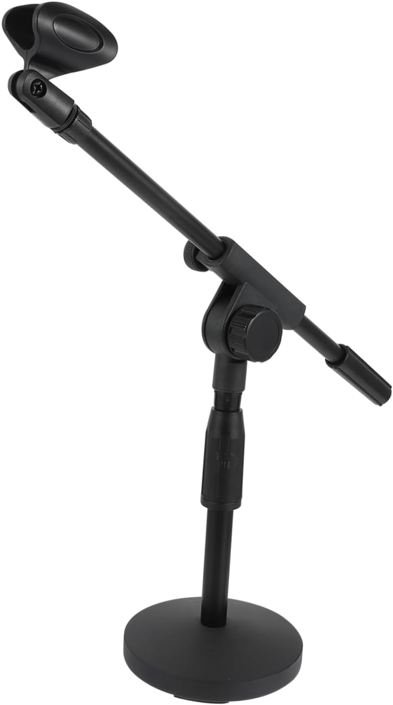 Milisten Adjustable Conference Desktop Microphone Stand with Weighted Base Table Mic Rack for Vibration Noise Reduction Compatible with Microphones Practical and Sturdy Design