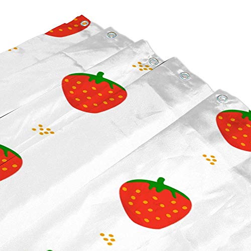 Rideau de douche fraise polyester imperméable lavable 168 x 183 cm
